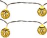Merkloos / Sans marque Lichtsnoer - 2x - gouden ballen - 8 led bollen - warm wit - 130 cm - batterij - verlichting - kerstverlichting