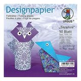 URSUS 22835599F designpapier Sapphire, 50 vellen, 15 x 15 cm, aan beide zijden bedrukt, kleurrijk