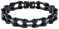 etNox hard and heavy Black Bike Chain Armband standaard 21 cm Roestvrij staal