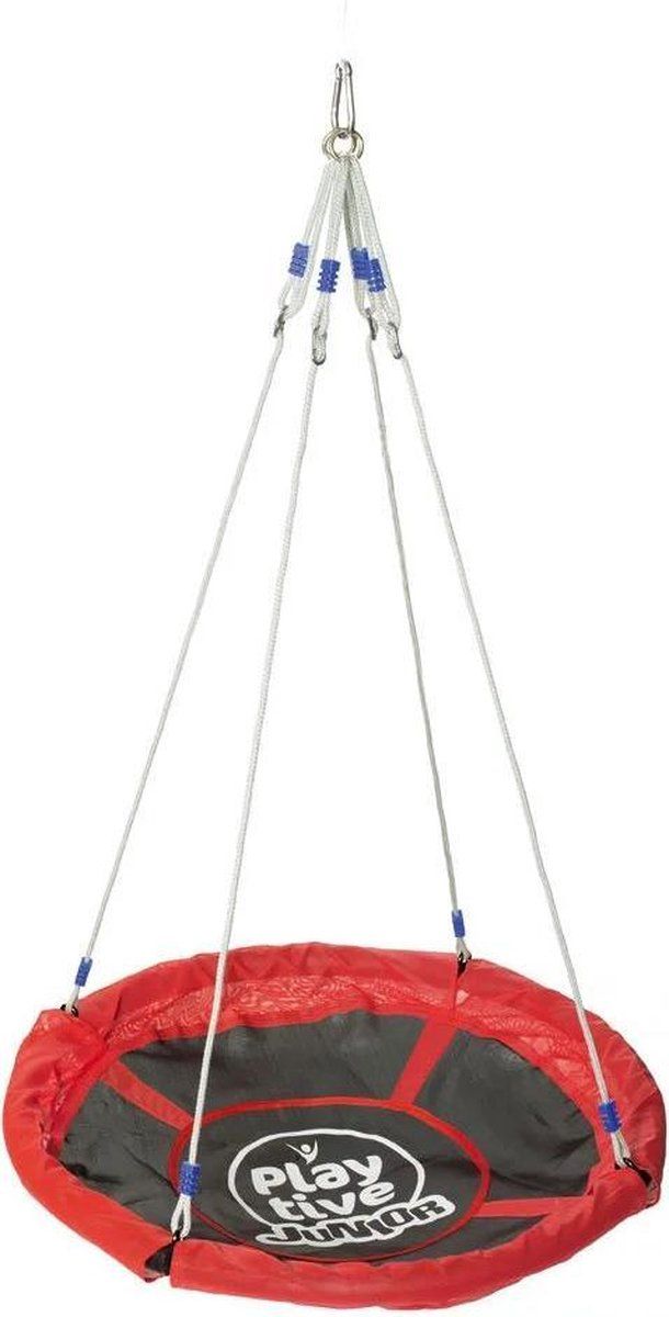 Playtive Nestschommel Ø110 cm - Rood/Zwart - Vanaf 3 jaar