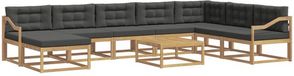 vidaXL Hoek loungeset blanc et anthracite acacia bois
