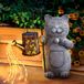 Statue de jardin Chat statue de jardin avec lumière solaire