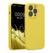 kwmobile telefoonhoesje geschikt voor Apple iPhone 14 Pro - TPU backcover met siliconen coating - Smartphone case in citroengeel