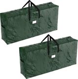 Famanu - Set van 8 waterdichte heavy-duty opbergtassen met ritssluiting en labelvak, blauw