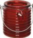 Decoris Citronella kaars - in windlicht - rood - 20 branduren - citrusgeur