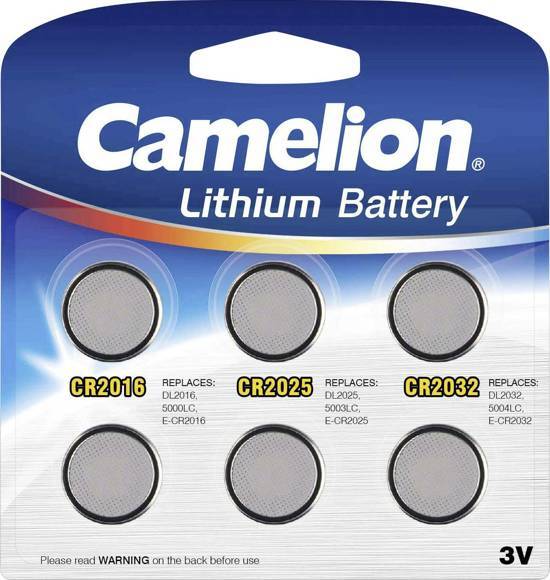 Camelion Lithium 6 blister 2x CR2032, 2x CR2025, 2x CR2016