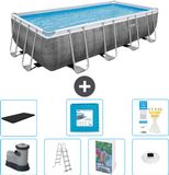 Bestway Rechthoekig Power Steel Zwembad - Rattanprint - 549 x 274 x 122 cm