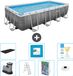 Bestway Rechthoekig Power Steel Zwembad - Rattanprint - 549 x 274 x 122 cm