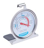 KitchenCraft Vries-/koelkastthermometer met minimum- en maximumtemperatuurhandleiding, roestvrij staal