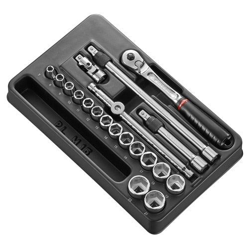 Module 6-kant metrische doppen 3/8" - 20 stuks - JL.171 - MOD.JL171-36