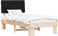 vidaXL Cadre de lit avec tête de lit rembourrée Noir 90 x 200 cm