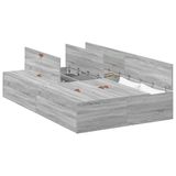vidaXL - Opbergbedframe - Grijs - Sonoma - 120 x 200 cm - Bewerkt hout