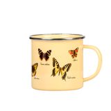 Esschert Design Mok Vlinders 500 Ml Rvs Crème