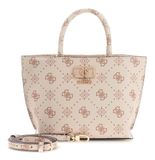 GUESS Emelie Logo Mini Tote Vanilla Logo crème handtas schoudertas