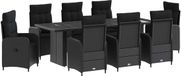 vidaXL Bartafel Set 2-persoons Zwart Polyrattan