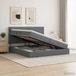 vidaXL Opslag bed met matras Donkergrijs 200 x 200 cm Stof