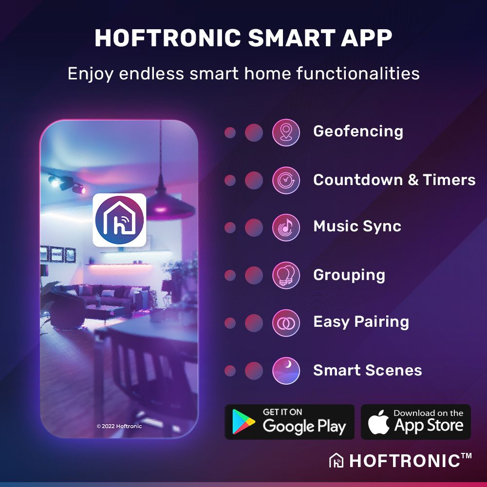 Hofronic Dublin Set van 3 Smart inbouwspots - WiFi + Bluetooth - RGBWW Dimbaar - Wit
