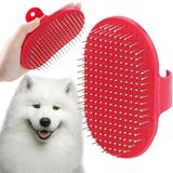 PARENCE Pet grooming borstel met verstelbare handvat/roestvrijstalen tips met rubberen tips - Massage, Demelant, Willekeurige kleuren