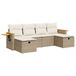vidaXL Loungeset met Kussens, Poly Rattan, Beige