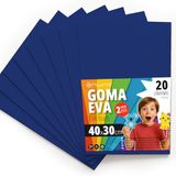 OFITURIA EVA-rubber voor school- en creatieve projecten, kleurrijke schuimplaten voor doe-het-zelfprojecten, kunst, kinderdecoratie, scrapbooking, ambachtelijke designs, 40 x 30 cm (donkerblauw, 20
