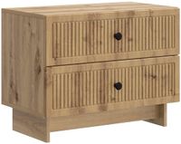 vidaXL Nachtkastje Artisanaal eiken 62 x 34,5 x 47,5 cm Bewerkt hout