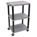 Luxor Wagen gerecycled kunststof - 3 plateaus - Hoogte 108 cm - Draagvermogen 180 kg
