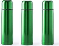 Merkloos / Sans marque RVS 3x 500 ml groen thermosflessen/isoleerkannen