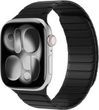 Buddi Fuse Magnetisch Bandje Geschikt voor Apple Watch 1/2/3/4/5/6/7/8/9/10/11/SE - 38/40/41/42MM - Siliconen Sportbandje met Magneetsluiting Zwart