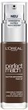 L'Oréal Paris Perfect Match 12.N Ebony Makeup, vloeibare foundation, perfect natuurlijk, verzorgt de Huid, 1 stuk