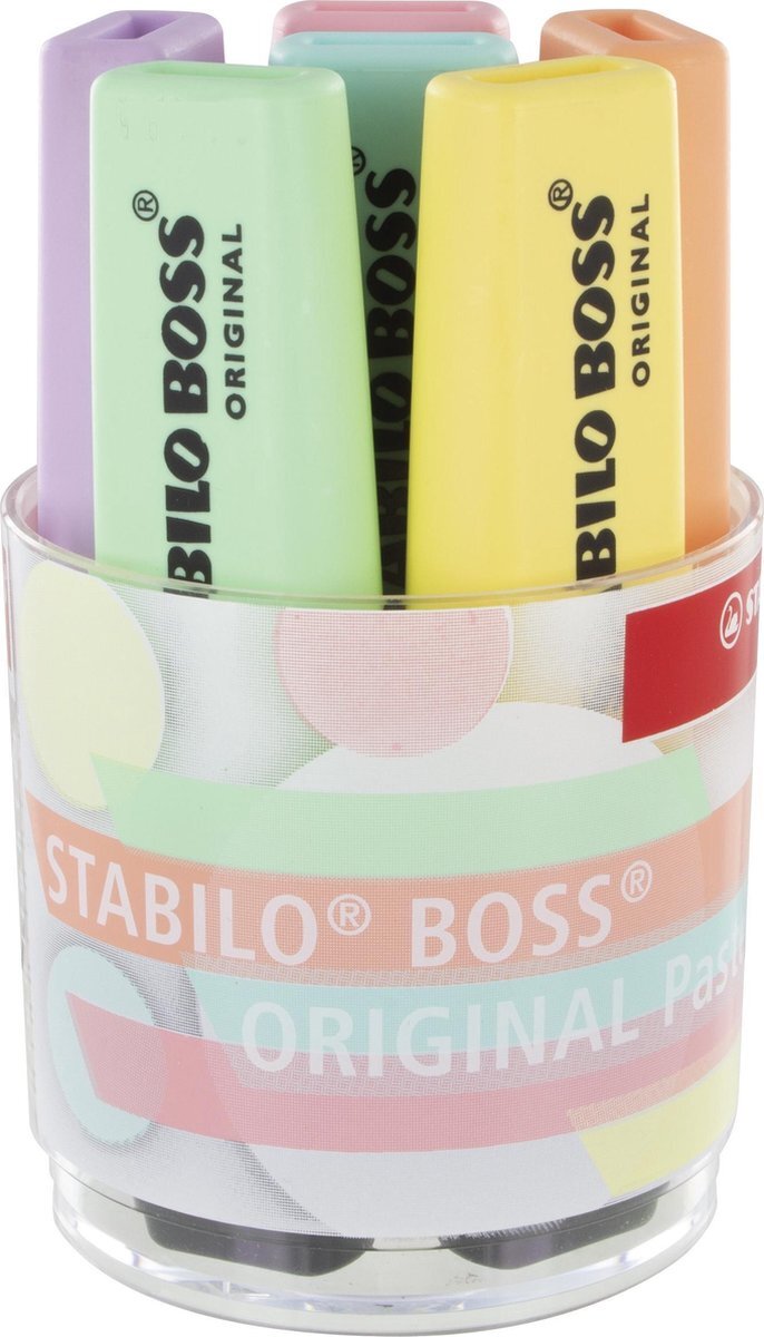 Stabilo BOSS ORIGINAL Pastel - Markeerstift - Bureauset - Inhoud 6 Kleuren