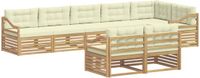 vidaXL - Bank loungeset - 8 zitplekken - Wit en crème - Polyester