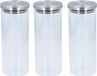 Alpina Voorraadpot - 3x - 1500 ml - snoeppot - glas - 10 x 25 cm - met RVS deksel