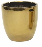 Mega Collections Bloempot Emperor Bullet - rond - goud - D29 x H30 cm - glans