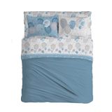PENSIERI DELICATI Beddengoedset voor tweepersoonsbed, 100% katoen, beddengoedset voor tweepersoonsbed 180 x 200 cm, inclusief hoeslaken, toplaken en 2 kussenslopen, gemaakt in Italië, patroon