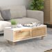 Maison Exclusive - Table basse, blanc, 80x40x30 cm, matériau : panneau de particules et pin massif