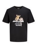 JACK&JONES JJGRADIENT PRINT TEE SS CREW NECK LN Heren T-shirt Zwart Katoen Maat S