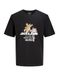 JACK&JONES JJGRADIENT PRINT TEE SS CREW NECK LN Heren T-shirt Zwart Katoen Maat S