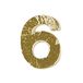 Rayher 3125206 Waxgetallen -6-, 9 mm, SB-Btl 2 stuks, goud