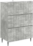 vidaXL Ladekast 66 x 34,5 x 92 cm Bewerkt hout Betongrijs