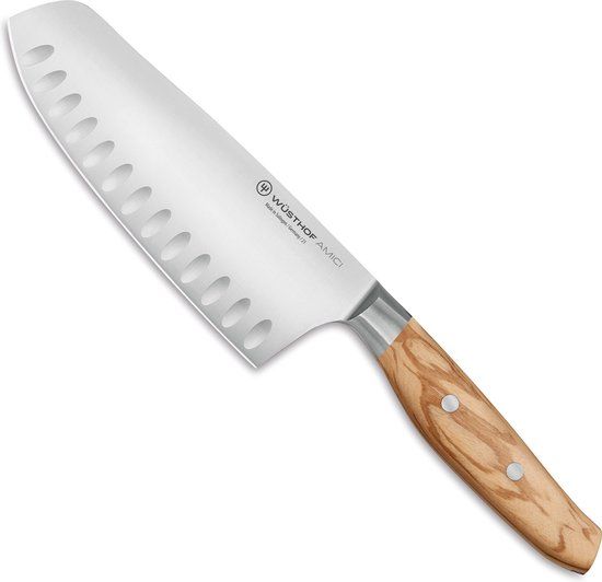 Wüsthof Amici Santokumes - 17cm - Bruin - Ergonomisch - Hout - Roestvrijstaal