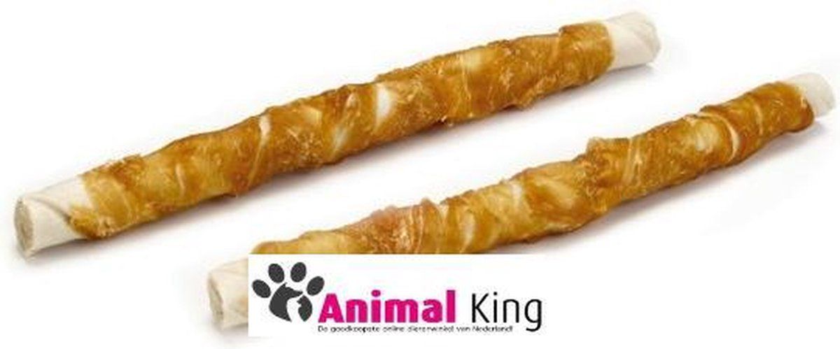 Animal King Hondensnacks kip - Kip met runderhuidsticks - 3x2 stuks - 28cm