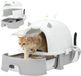PawHut Kattenbak RVS 52x42x39 cm Grijs