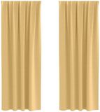 vidaXL Blackout Gordijnen met Ringen 2 st Beige 225 x 140 cm Polyester