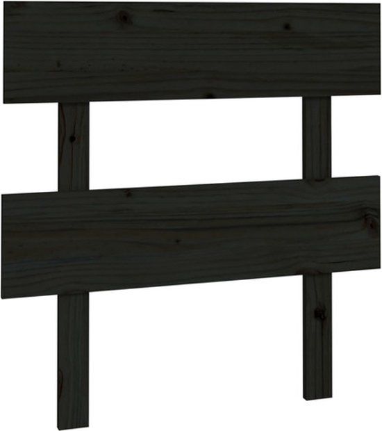 vidaXL Hoofdbord 93,5x3x81 cm massief grenenhout zwart