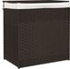 vidaXL Wasmand met 2 vakken 53x35x57 cm poly rattan donkerbruin