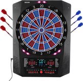 VEVOR Jeu de fléchettes électronique, jeu de fléchettes de 342,9 mm avec 45 jeux et 474 variations pour jusqu'à 8 joueurs, 6 fléchettes avec ailettes et 50 pointes de fléchettes de rechange, écran de score de cricket à LED couleur