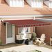 Maison Exclusive - Parasol extensible orange et marron, 350 x 250 cm