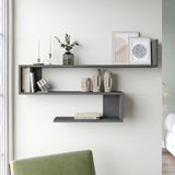 [en.casa] Wandplank Kitee 120x14,5x71,5cm betonkleurig