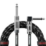 Cableworks Gator Cases Backline 20ft gevlochten instrumentkabel, recht naar rechte hoek, zwart/grijs (GCWB-INS-20RABG)