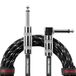 Cableworks Gator Cases Backline 20ft gevlochten instrumentkabel, recht naar rechte hoek, zwart/grijs (GCWB-INS-20RABG)
